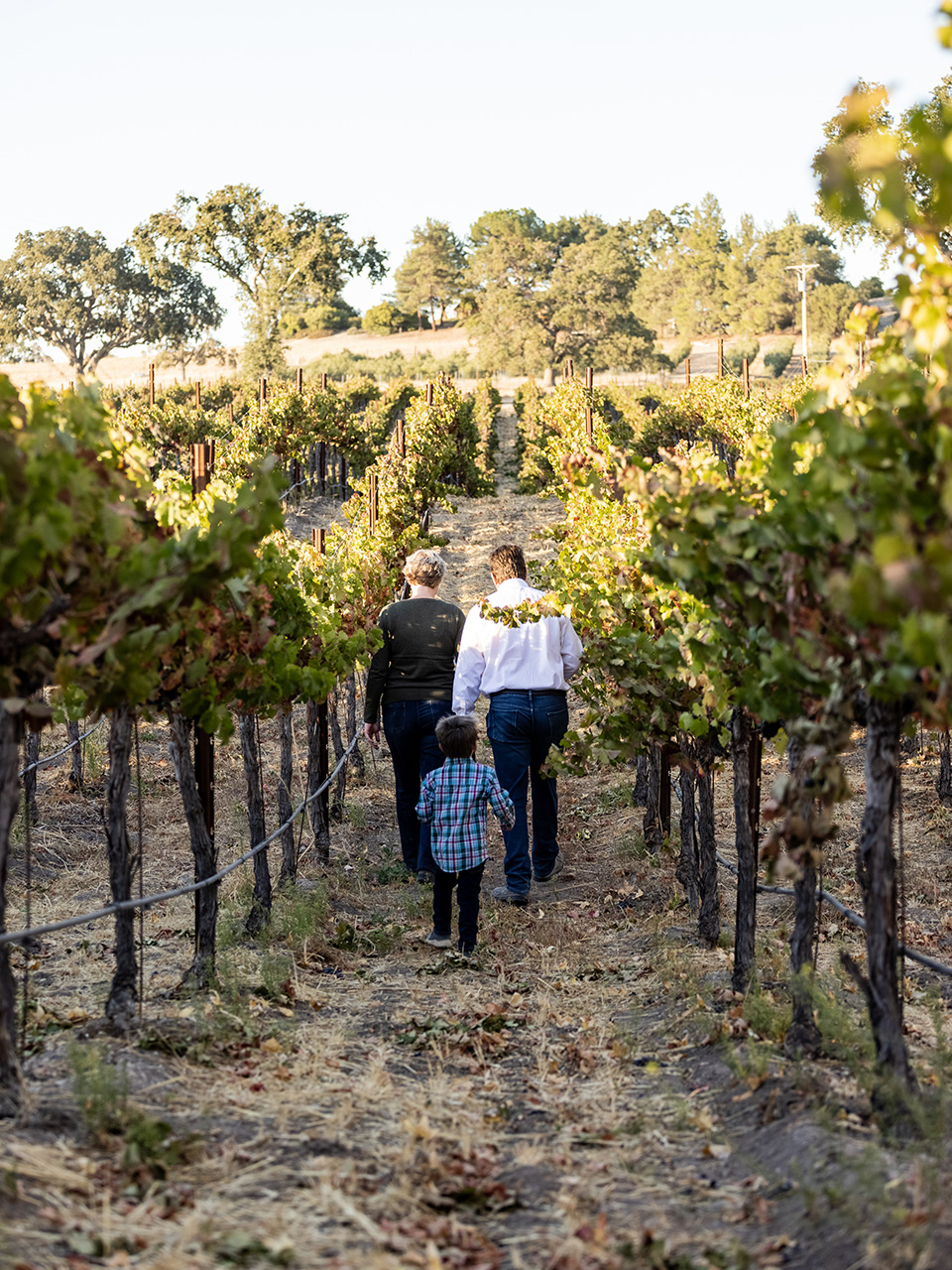 Zanoli family in vineyard