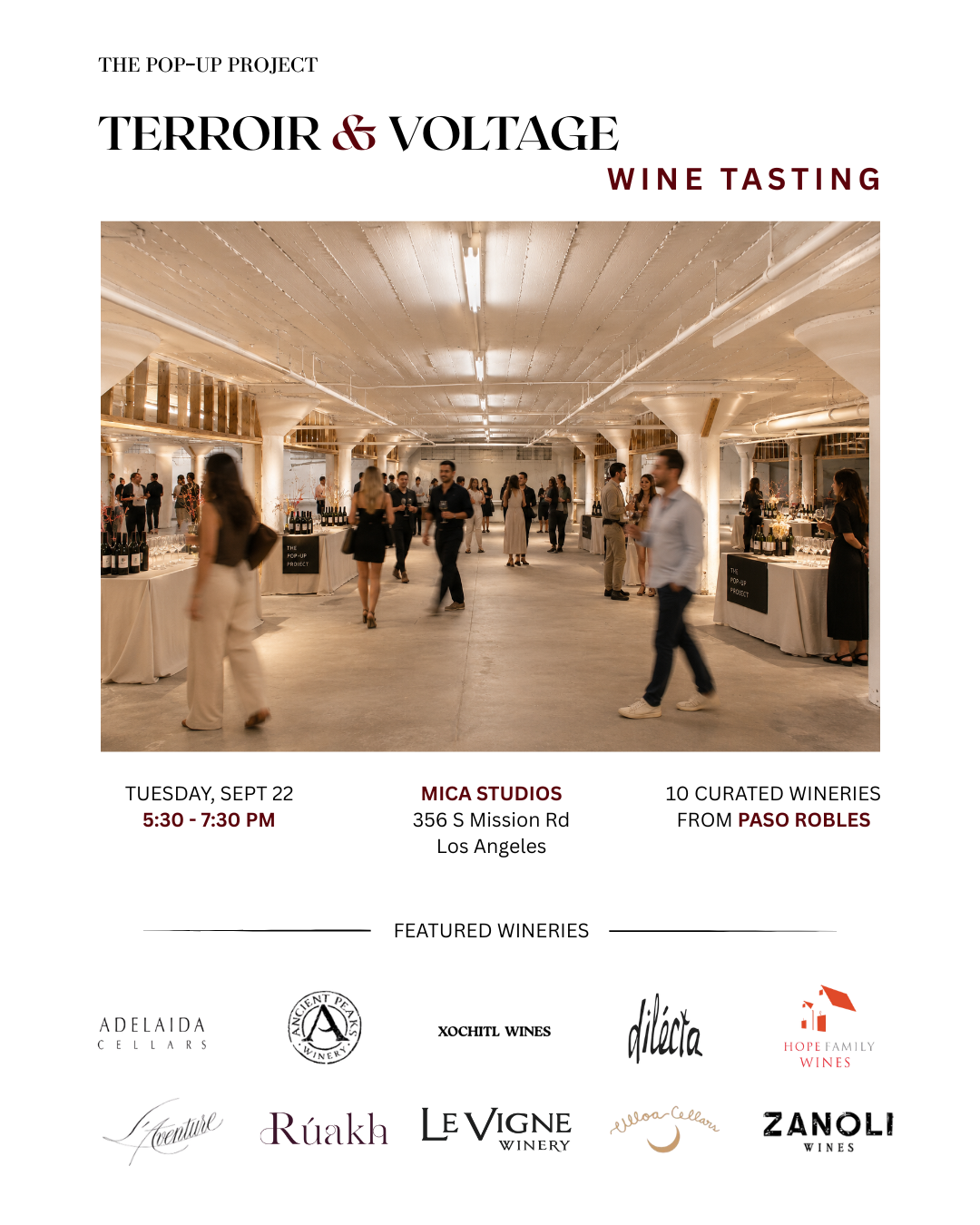 TERROIR & VOLTAGE WINE TASTING - A Paso Robles Wine Experience at Voltage of Hope